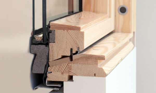 coupe d un chassis en bois